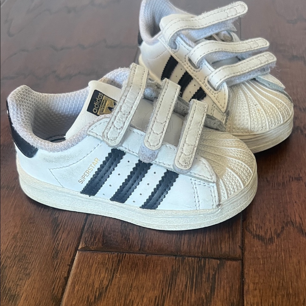 Adidas Kids Superstar White with Black Stripes Sneakers